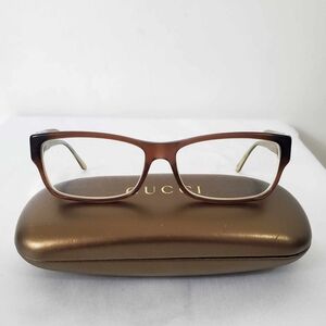 Gucci Women's Eyeglasses GG 3133 MH5 Brown Rectangular Frame Italy 135